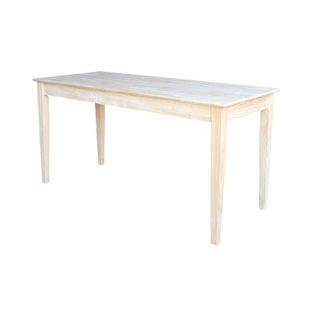 International Concepts Writing Desk with Drawer 26 in D X 26 H, 30 W X Hardwood, Unfinished OF-42